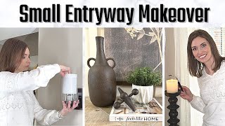 SMALL ENTRYWAY MAKEOVER  EARLY SPRING 2023 DECORATING IDEAS  MAKE SMALL SPACES LOOK LARGER [upl. by Spragens970]