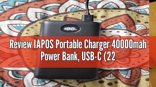 Review IAPOS Portable Charger 40000mah Power Bank USBC 225W Fast Charging Battery Pack Portable [upl. by Sirc320]