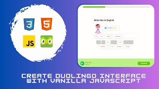 Create DUOLINGO like interface with Vanilla JS [upl. by Murtha]