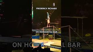 HORIZONTAL BAR WITH JEANS 🤯✨ frederickrichard usagymnastics goldoveramericatour [upl. by Joo]