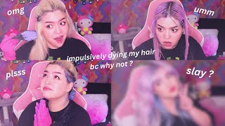 IMPULSIVELY DYING MY BLONDE HAIR A JOURNEY [upl. by Mallorie]