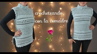 teje hermoso chaleco blusón a crochet parte 1 fácil y rápido [upl. by Sitsuj]