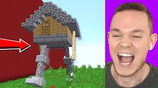 Ich PRANKE mit LAUFENDES HAUS im Bau Battle 🏠😵 [upl. by Kuska]