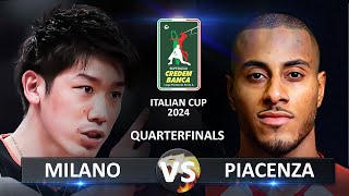 Quarter Finals Milano vs Piacenza  Volleyball SuperLega Coppa Italia 2024 [upl. by Beeck]