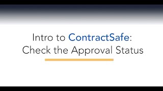 How Do I  Check Approval Status in ContractSafe [upl. by Ettecul]