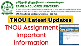 Tamilnadu Open University July Exam Assignment Important Information 👍 [upl. by Bonaparte]