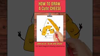 HOW TO DRAW A CUTE CHEESE Shorts [upl. by Anelej]