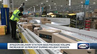 NH Amazon delivery station sees package volume increase by 50 percent during holiday season [upl. by Eyram925]