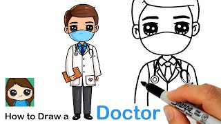 How to Draw a Doctor ❤️🏥 Health Care Hero [upl. by Enitsugua]