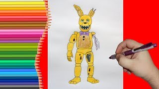 How to draw Broken Spring Bonnie Как нарисовать Сломанного Спринг Бонни [upl. by Arimas375]