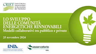 CRIET Incontra  CER  Comunità energetiche rinnovabili [upl. by Thomey]