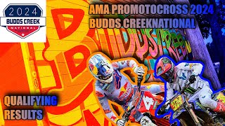 AMA Pro Motocross 2024 Budds Creek National  QUALIFYING RESULTS [upl. by Lirrehs]