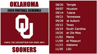 2024 Oklahoma Sooners Football Schedule [upl. by Hedwig564]