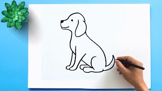 How to Draw a Dog Step by Step 🐕 [upl. by Valery]