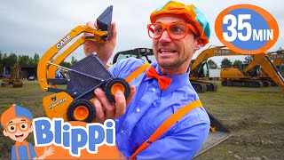 Blippi Learns about Diggers and Construction Vehicles  BEST OF BLIPPI TOYS  Vehicles for Kids [upl. by Laband]