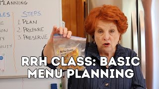 RRH Class Basic Menu Planning [upl. by Aldarcy]