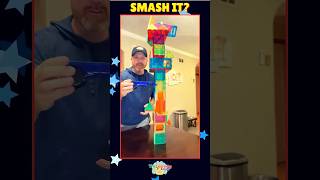 Build amp Smash the Tallest Magnetic Tower 🧲🎉  Fun Shape Play for Kids [upl. by Leibrag571]