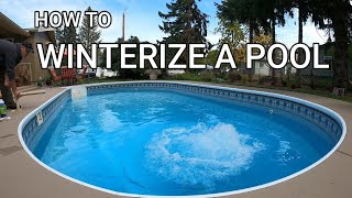 How to Winterize a Pool Closing a Pool for Beginners Closing a Pool for Winter Draining your Pool [upl. by Xuagram503]