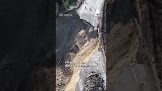 Before amp After Teton Pass Wyoming Landslide amp Highway Collapse [upl. by Arehc]