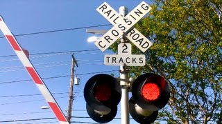 Railroad Crossing at 59th Street SACRT Light Rail 217 at 59th Street Station [upl. by Enelloc667]