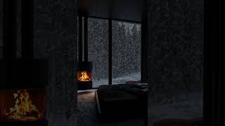 Snuggled Indoors Snowfall by the Window amp Crackling Fire blizzardsounds fireplace [upl. by Nesto324]