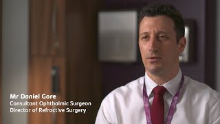 Moorfields Private consultant interview  Mr Daniel Gore Director of Refractive Surgery [upl. by Yetta529]