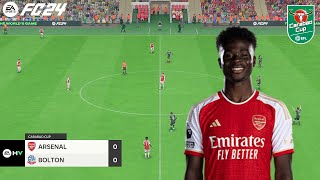 FC 24  Arsenal vs Bolton  Carabao Cup 2024  PS5™ Gameplay [upl. by Anairda835]