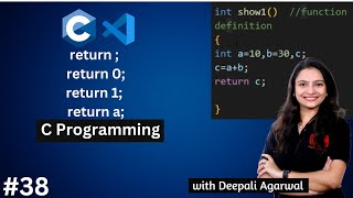 Return Statement in C Programming  Functions in C Programming Part2  C Programming Tutorial 38 [upl. by Eladal]