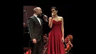 Halit Ergenc amp Berguzar Korel singing “Bir Çocuk Sevdim” 07012019 [upl. by Ahsiekram]