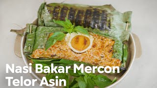 RESEP IDE JUALAN  NASI BAKAR MERCON KECOMBRANG TELOR ASIN [upl. by Terrena]