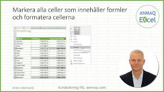 Markera alla celler som innehåller formler och formatera cellerna [upl. by Enelyt]