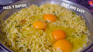 ¿Cómo hacer Ramen CON HUEVO SOPA CHINA CON HUEVO RECETA RAPIDA y FACIL [upl. by Ynehpets]