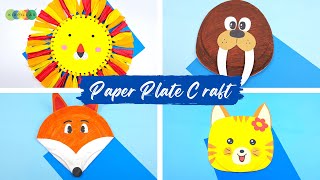 5 Easy Paper Plate Crafts  Fun Animal Crafts for Kids [upl. by Nnylatsyrk]