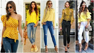 HERMOSOS OUTFITS CON BLUSAS AMARILLAS DE TEMPORADA 💛 [upl. by Socin65]