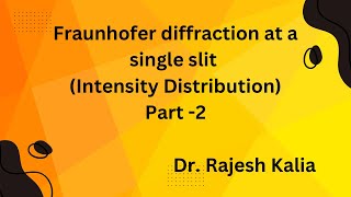 Fraunhofer diffraction due to double slit  Diffraction [upl. by Leizo]