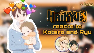 🏐Haikyuu reacts to Kotaro and Ryu • Gakuen Babysitters • NOT ORIGINAL • Read description🏐 [upl. by Anits]