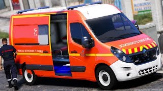 GTA 5 DE GARDE AU VSAV  RENAULT MASTER 3  SAPEURSPOMPIERS SEINE ET MARNEINTERVENTION42 [upl. by Lilith994]