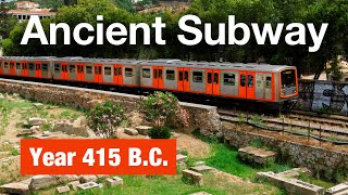 🇬🇷 This Subway Runs Through Ancient Ruins in Athens Greece Silent Vlog [upl. by Siramaj]