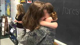 Surprise Military Homecoming Raw Footage [upl. by Shriner940]