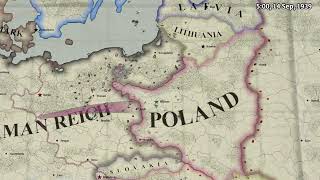 Germany vs Poland 1939  HOI4 Timelapse  Polish Perspective [upl. by Schreibe]