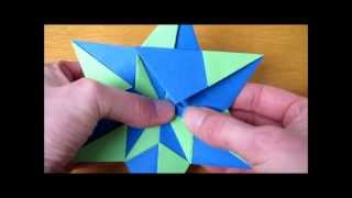 origami  modular  mennorode star Carmen Sprung  tutorial  dutchpapergirl [upl. by Anividul]