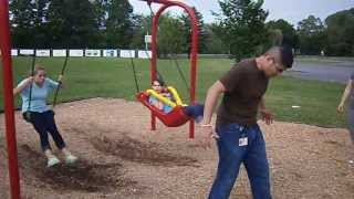 Acrobatic Jump from Swingset to Piggyback [upl. by Hazard]