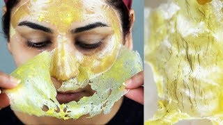 How to Remove Facial Hair  100 NATURAL Home Remedy [upl. by Ranita]