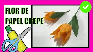 🌹 Como Hacer FLORES DE PAPEL CREPE Fáciles y bonitas 🌺😍 [upl. by Frankhouse]