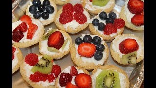 Making Sugar Cookie Fruit Tarts – Recipe [upl. by Rebme114]