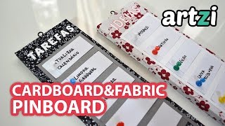 DIY Memo Pinboard made with Cardboard and Fabric [upl. by Ahcarb771]