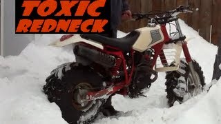 1985 Yamaha BigWheel 200 BW200 Winter Test Drive [upl. by Aksel]