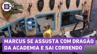 BBB 24 Marcus se assusta com dragão da academia e sai correndo [upl. by Avenej662]