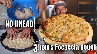 HOW TO MAKE FOCACCIA DOUGH⎮EASY amp NO KNEAD [upl. by Kloman658]