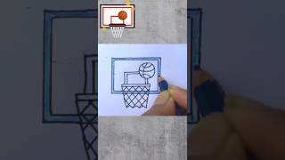 Colouring of a Basketball 🏀 court shorts drawing easy painting basketball [upl. by Laney]